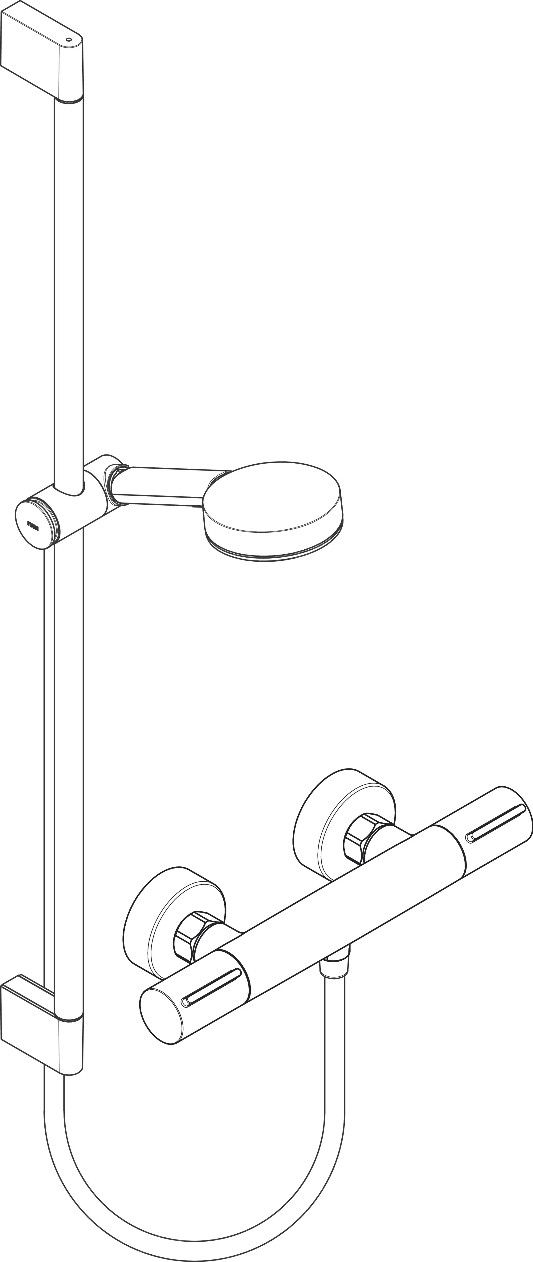 Hansgrohe Pulsify Select S Brausesystem 105 mm, 3 Strahlarten, Chrom, 90 cm Brausestange