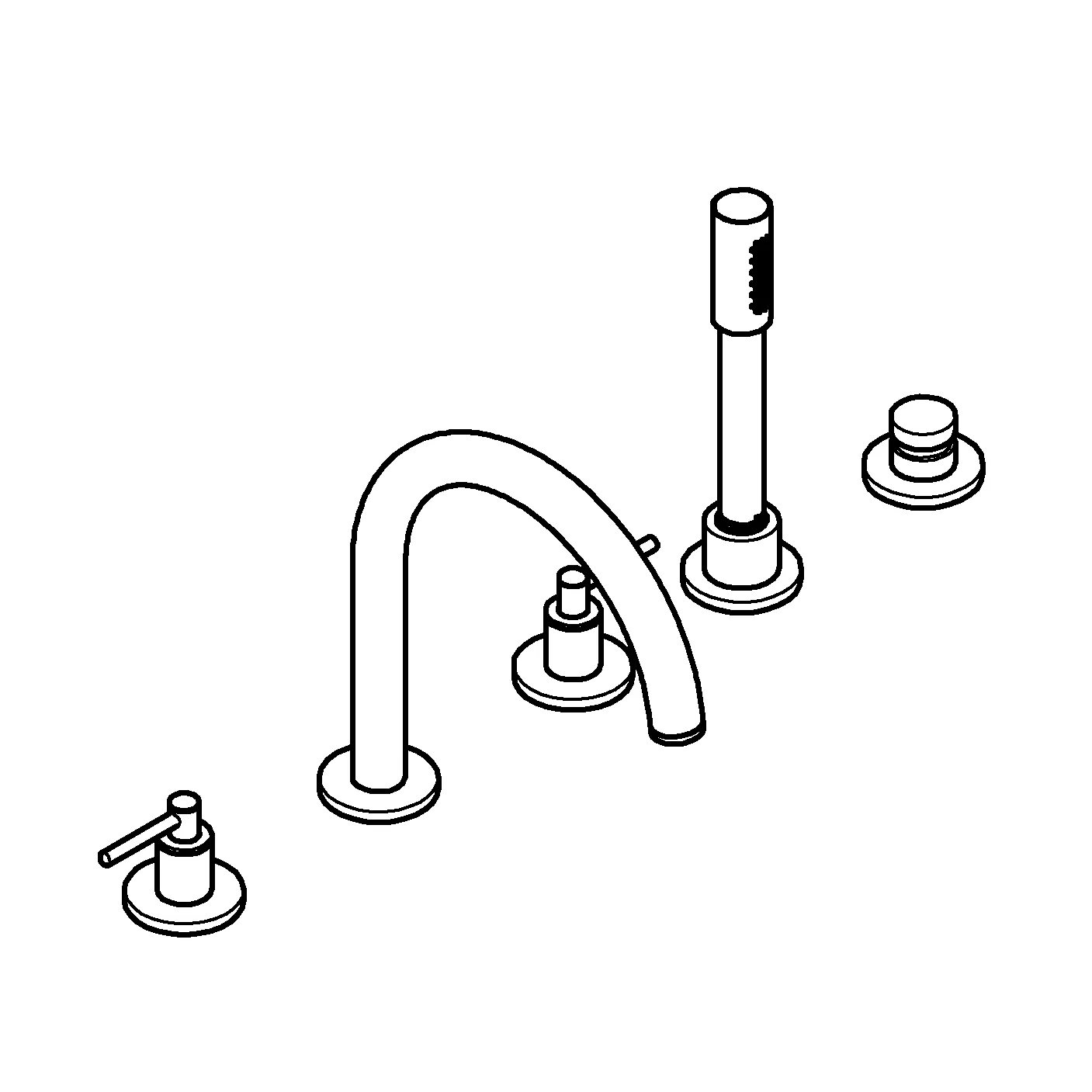 Grohe Atrio 5-Loch-Wannenkombination, hard graphite gebürstet Grohe Atrio 5-Loch-Wannenkombination, hard graphite gebürstet