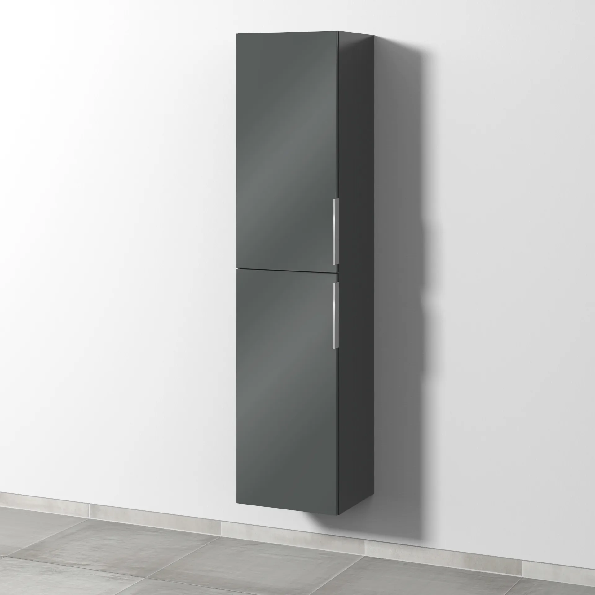 Sanipa Hochschrank „3way“ 400 × 1700 × 345 mm Anschlag links, in Anthrazit (glanz), Anschlag links Sanipa Hochschrank „3way“ 400 × 1700 × 345 mm Anschlag links, in Anthrazit (glanz), Anschlag links