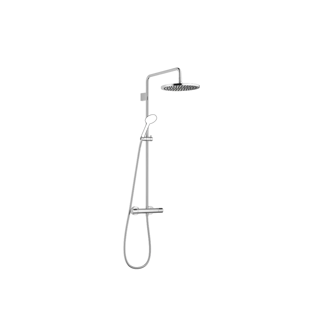 Dornbracht Showerpipe mit Brause-Thermostat, SERIENSPEZIFISCH Chrom, 300 mm, Höhe 982–1146 mm, Ausladung 454 mm