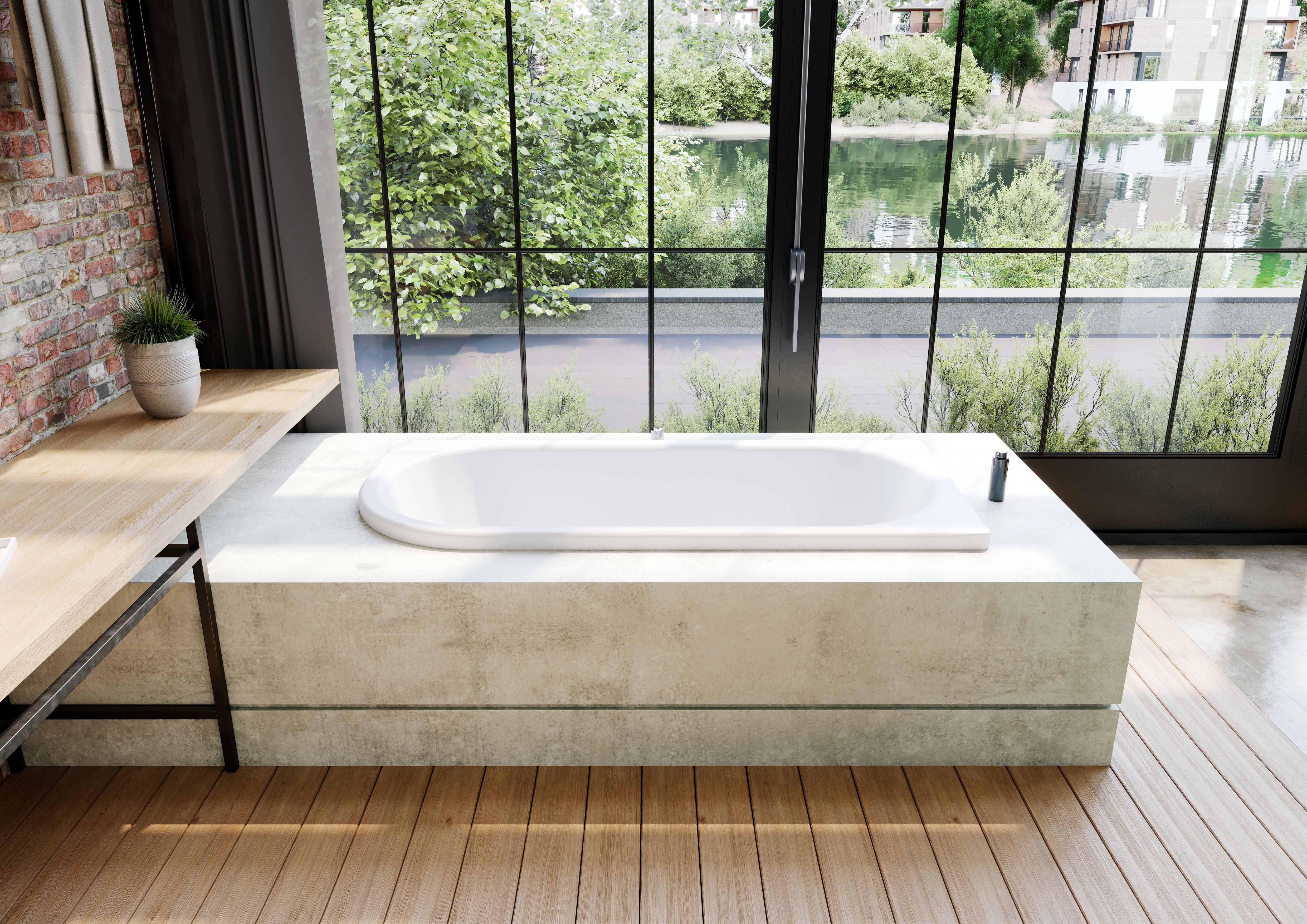 Kaldewei eck, asymmetrisch rechteck Badewanne „Centro Duo 1“ 170 × 75 cm in alpinweiß, / 