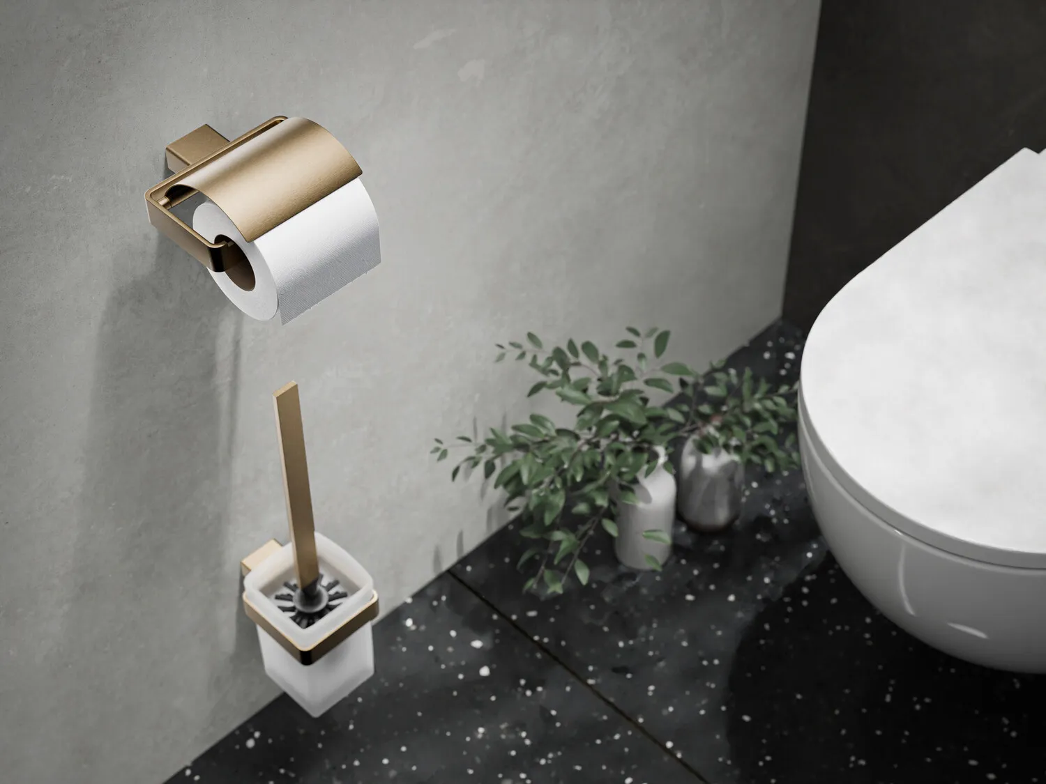 loft Papierhalter mit Deckel bronze