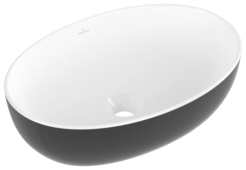 Villeroy & Boch Aufsatzwaschbecken Artis, oval, Coal Black, 480 x 325 x 135 mm, TitanCeram, glänzend