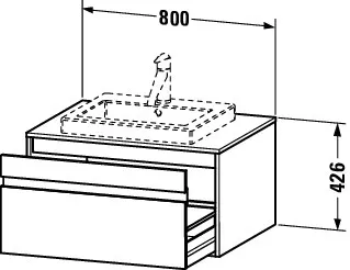 Duravit Waschtischunterschrank wandhängend „Ketho“ 80 × 42,6 × 55 cm in Betongrau Matt