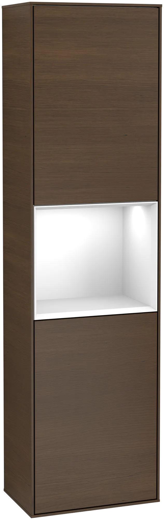 Villeroy & Boch Hochschrank Finion F460GF 70 mm Eckig Walnut Veneer 418x1516x270 mm mit Beleuchtung und Push-to-open Funktion Villeroy & Boch Hochschrank Finion F460GF 70 mm Eckig Walnut Veneer 418x1516x270 mm mit Beleuchtung und Push-to-open Funktion
