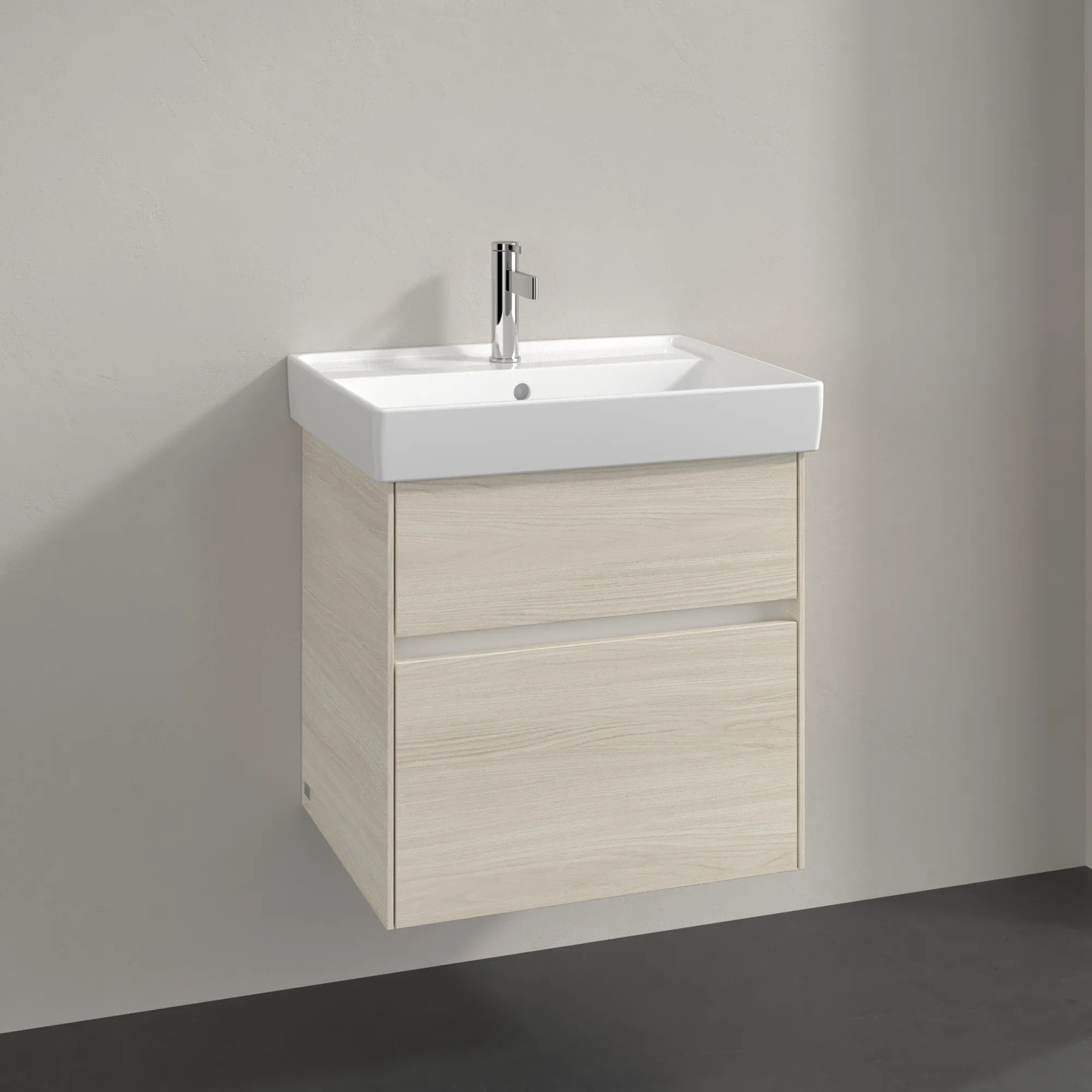 Villeroy & Boch Waschtischunterschrank „Collaro“ 554 × 546 × 444 mm White Oak, für Becken mittig, ohne Beleuchtung Villeroy & Boch Waschtischunterschrank „Collaro“ 554 × 546 × 444 mm White Oak, für Becken mittig, ohne Beleuchtung