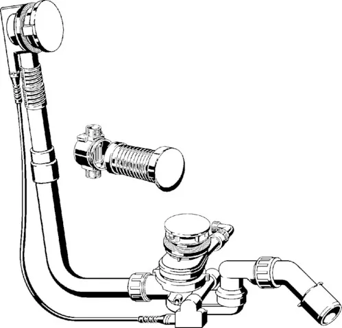Viega Ab- und Überlaufgarnitur mit Zulauffunktion Modell 6145.5 „Multiplex Trio“ in 725 mm × DN40 / 50 Kunststoff verchromt 19 cm Viega Ab- und Überlaufgarnitur mit Zulauffunktion Modell 6145.5 „Multiplex Trio“ in 725 mm × DN40 / 50 Kunststoff verchromt 19 cm