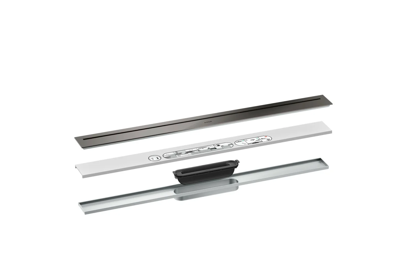 Hansgrohe AXOR Drain Fertigset Duschrinne 800 mm Polished Black Chrome Hansgrohe AXOR Drain Fertigset Duschrinne 800 mm Polished Black Chrome