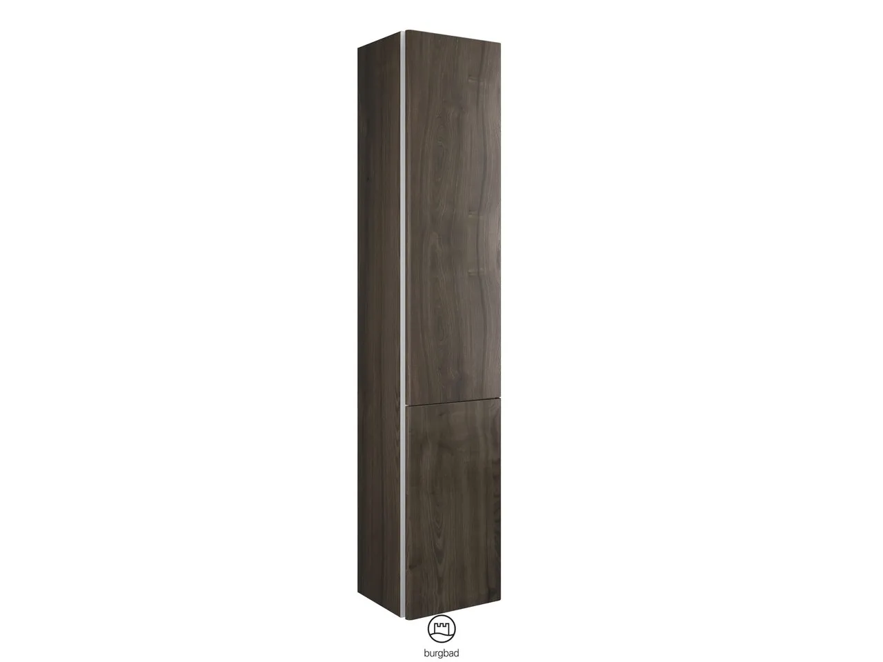 Hochschrank, 2 Türen, (Tür oben, innen verspiegelt), 4 Glaseinlegeböden, 1 fester Boden, Tiefe: 320 mm, Breite: 350 mm, Höhe: 1760 mm