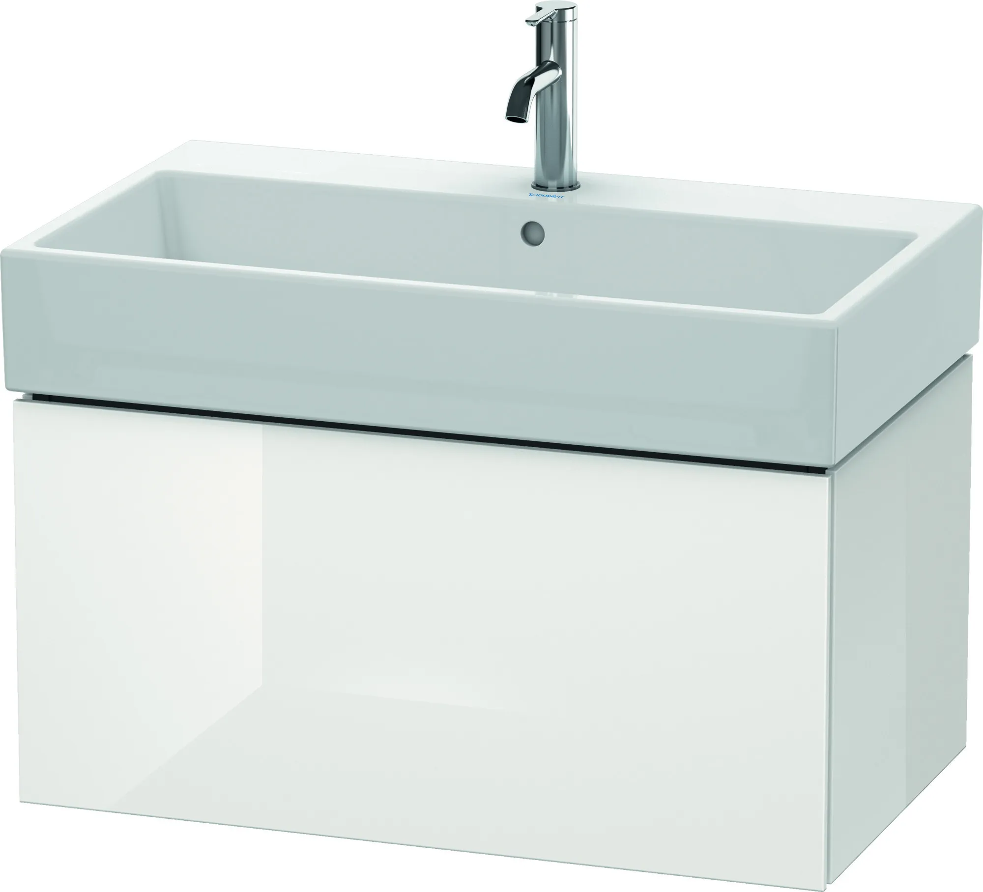 Duravit Waschtischunterschrank wandhängend „L-Cube“ 78,4 × 39,4 × 45,9 cm Weiß Hochglanz