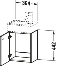 Duravit Waschtischunterschrank wandhängend „Brioso“ 36,4 × 44,2 × 23,9 cm in Betongrau Matt