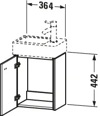 Duravit Waschtischunterschrank wandhängend „Brioso“ 36,4 × 44,2 × 23,9 cm in Graphit Matt