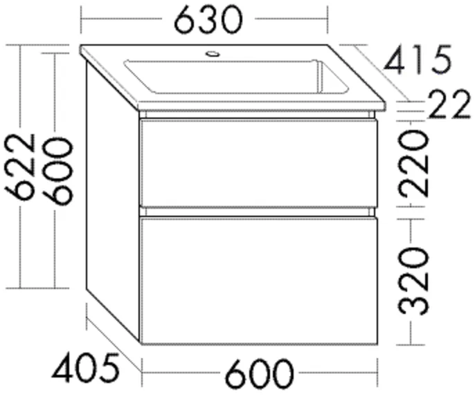 burgbad Waschtischunterschrank „Lin20“ in Anthrazit Solid Matt