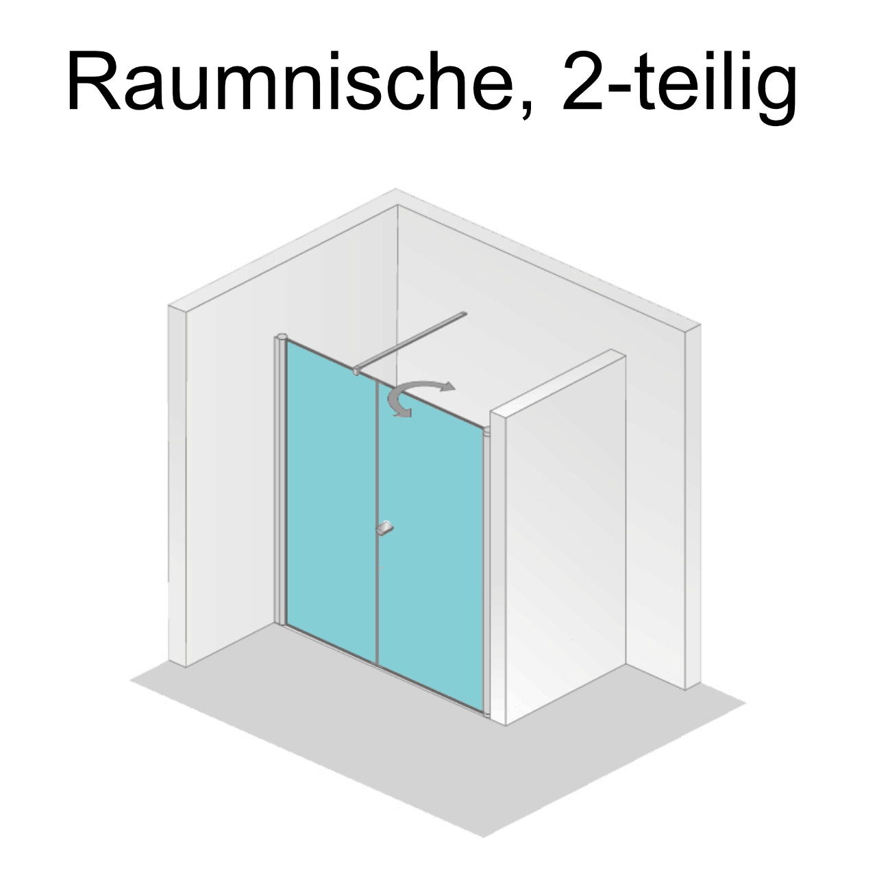 HSK teilgerahmte Drehtür pendelbar mit Nebenteil 2-teilig „Exklusiv 2.0“ Glas Mattglas, Profile Alu Silber-matt, H: 2000 mm HSK teilgerahmte Drehtür pendelbar mit Nebenteil 2-teilig „Exklusiv 2.0“ Glas Mattglas, Profile Alu Silber-matt, H: 2000 mm