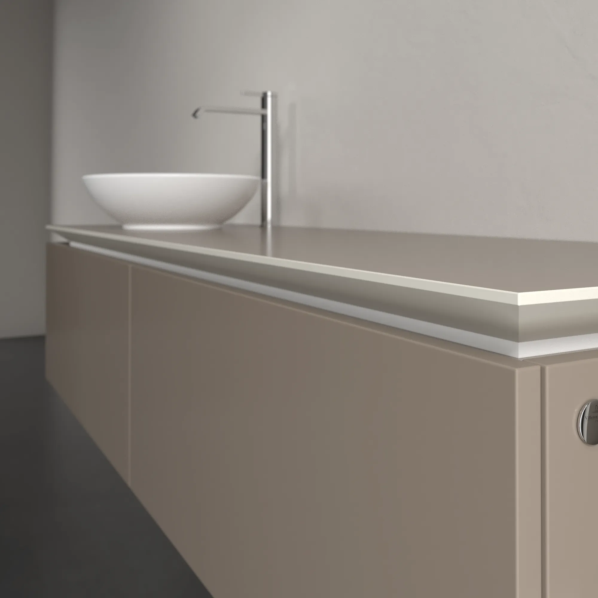 Villeroy & Boch Waschtischunterschrank „Legato“ für Schrankwaschtisch 1600 × 380 × 500 mm Truffle Grey, für Becken links