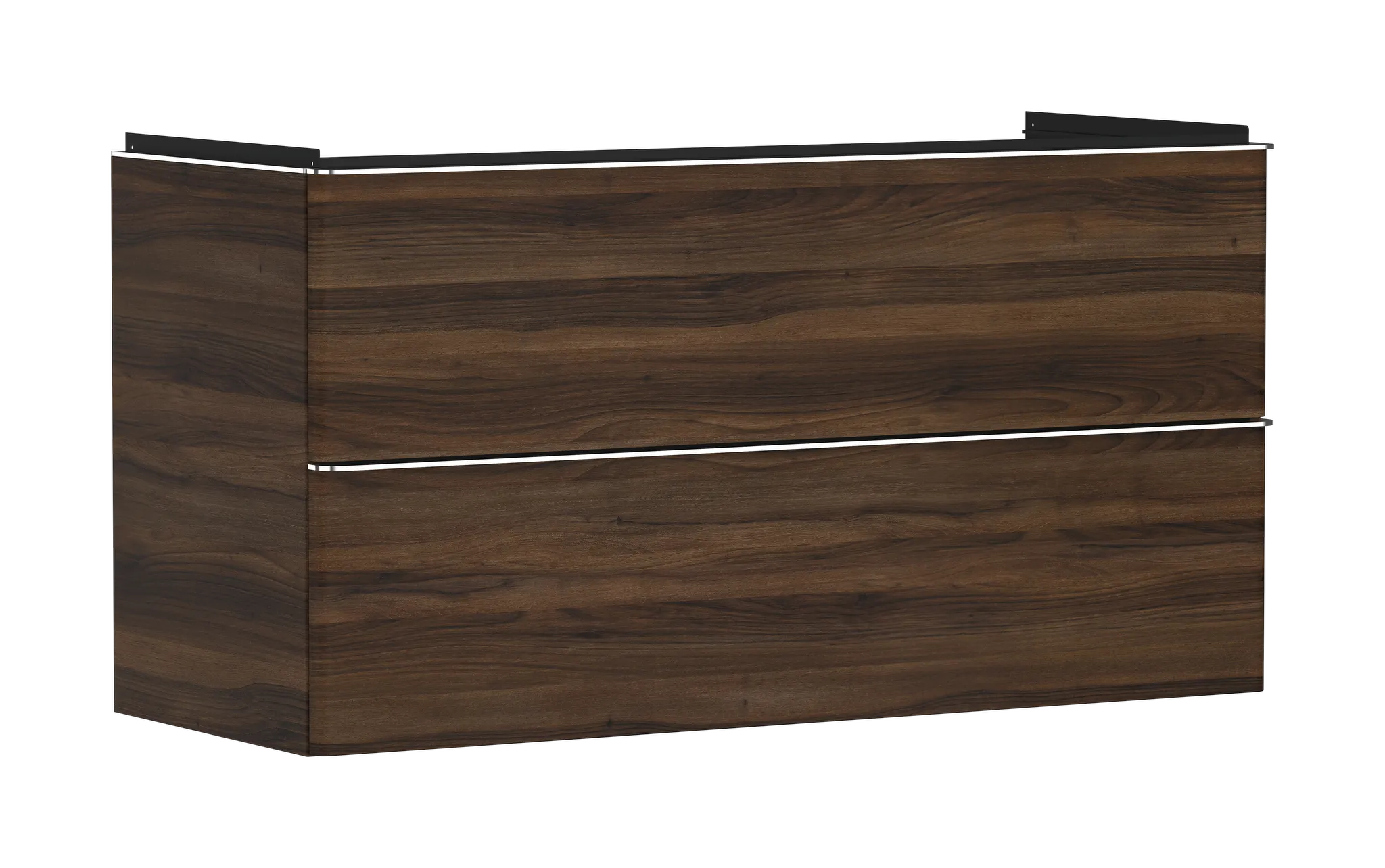 Hansgrohe Xelu Q Waschtischunterschrank Nussbaum Dunkel 1180x475mm mit 2 Schubkästen, chrom