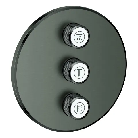 3-fach Unterputzventil Grohtherm SmartControl 29122, Fertigmontageset für Rapido SmartBox, Wandrosette rund, chrom 3-fach Unterputzventil Grohtherm SmartControl 29122, Fertigmontageset für Rapido SmartBox, Wandrosette rund, chrom