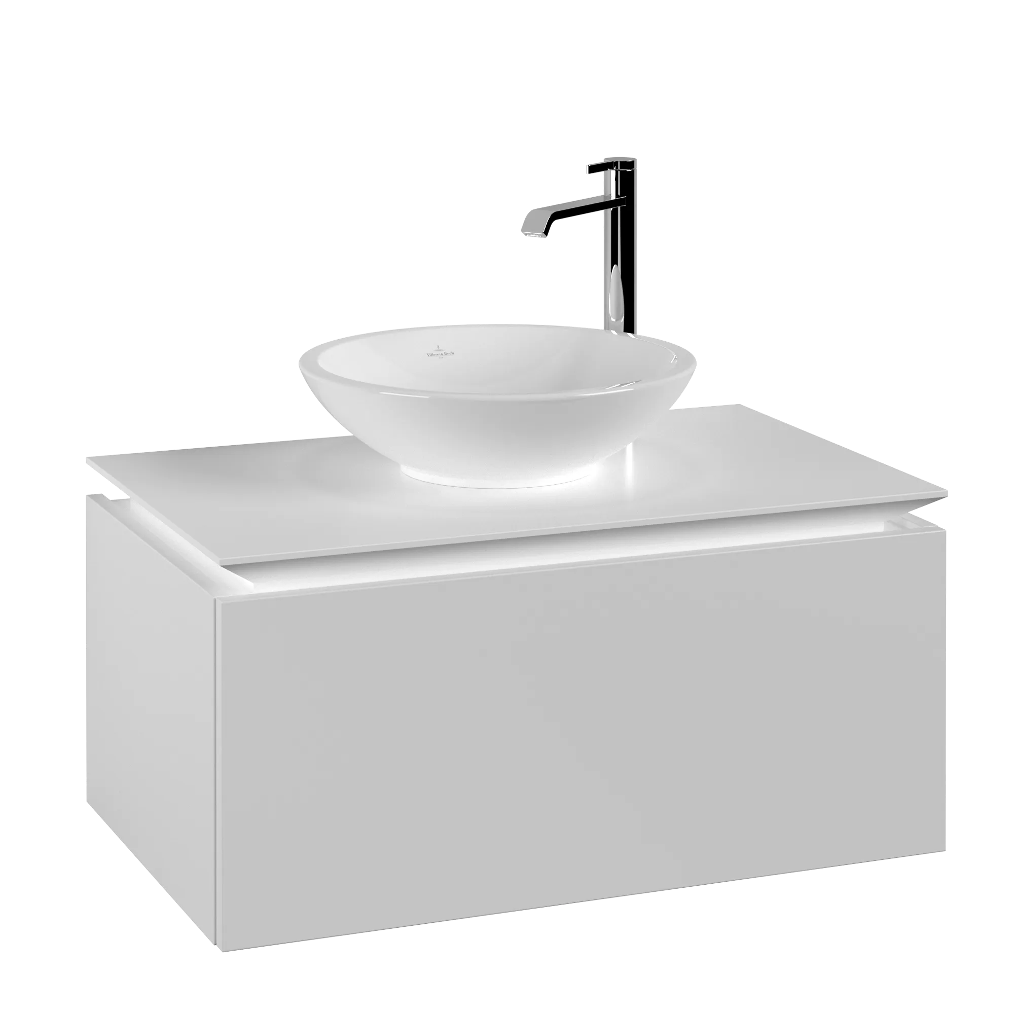 Villeroy & Boch Waschtischunterschrank „Legato“ für Schrankwaschtisch 800 × 380 × 500 mm Weiß Matt, für Becken mittig Villeroy & Boch Waschtischunterschrank „Legato“ für Schrankwaschtisch 800 × 380 × 500 mm Weiß Matt, für Becken mittig