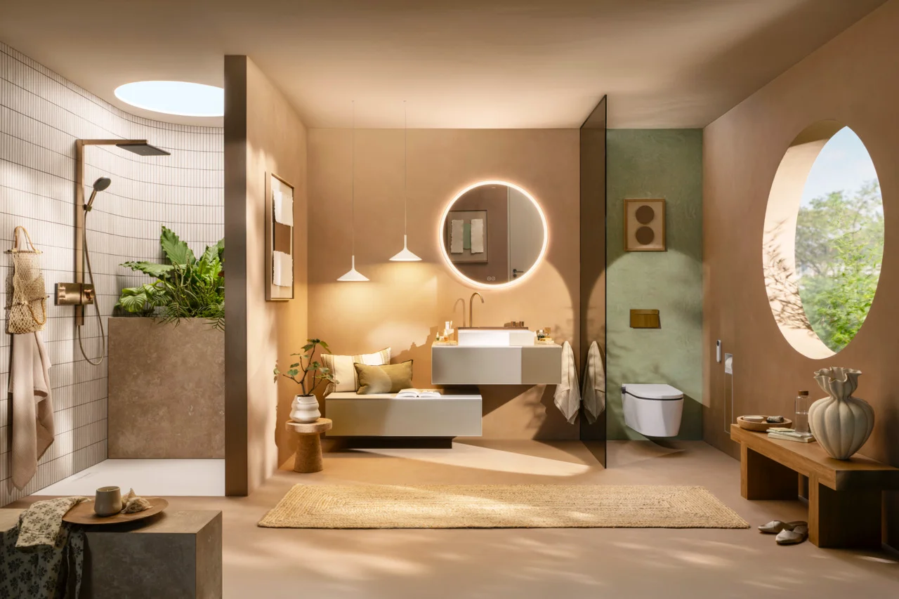 Hansgrohe Xarita S Spiegel 900/50 mit LED-Beleuchtung, kapazitivem Berührungssensor und AntiFog-Funktion in Mattweiß