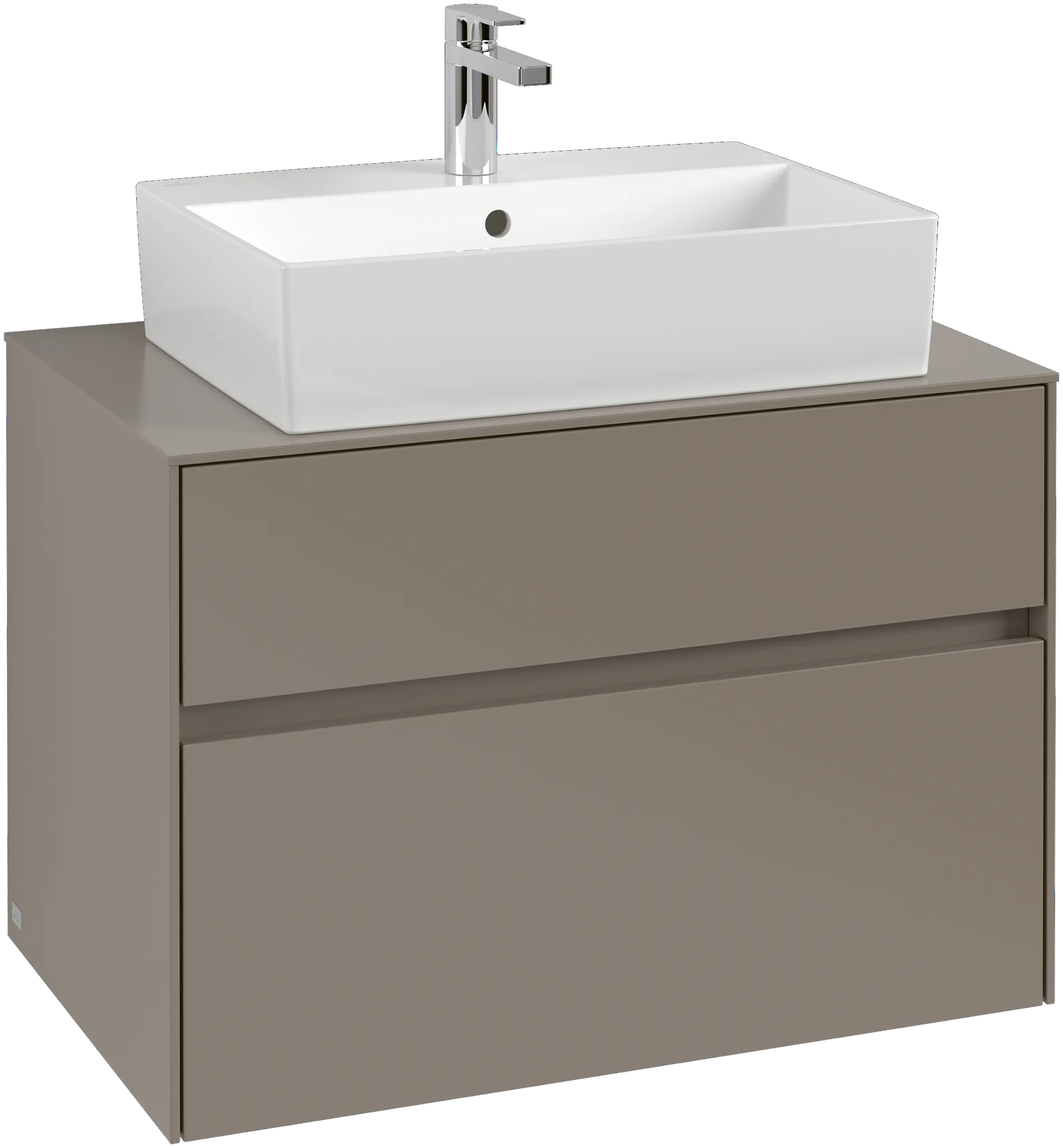 Villeroy & Boch Waschtischunterschrank „Collaro“ 800 × 548 × 500 mm Taupe, ohne Beleuchtung, für Becken mittig