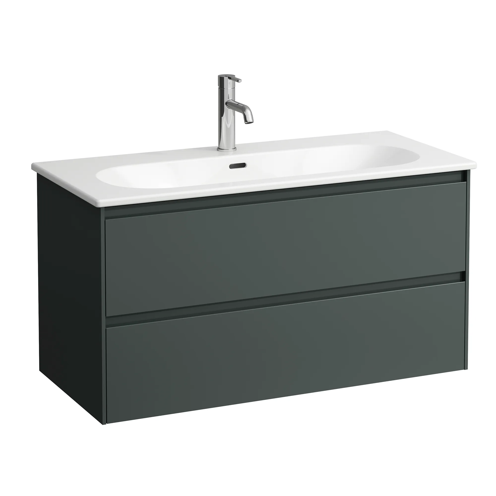 Waschtisch + Waschtischunterbau LUA SET LANI 455x1000x527 1 Hahnloch mit Überlauf mit 2 Schubladen integrierter Griffleiste Vollauszug und Soft-Close weiß/weiß matt Waschtisch + Waschtischunterbau LUA SET LANI 455x1000x527 1 Hahnloch mit Überlauf mit 2 Schubladen integrierter Griffleiste Vollauszug und Soft-Close weiß/weiß matt