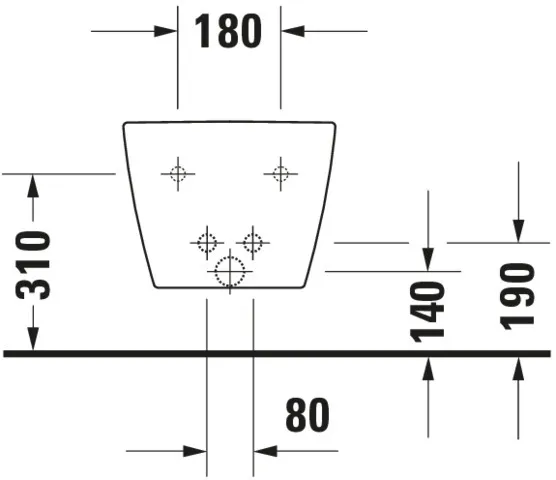 Duravit Wand-Bidet „ME by Starck“, Befestigung sichtbar 37 × 57 × 29,5 cm in Weiß Seidenmatt