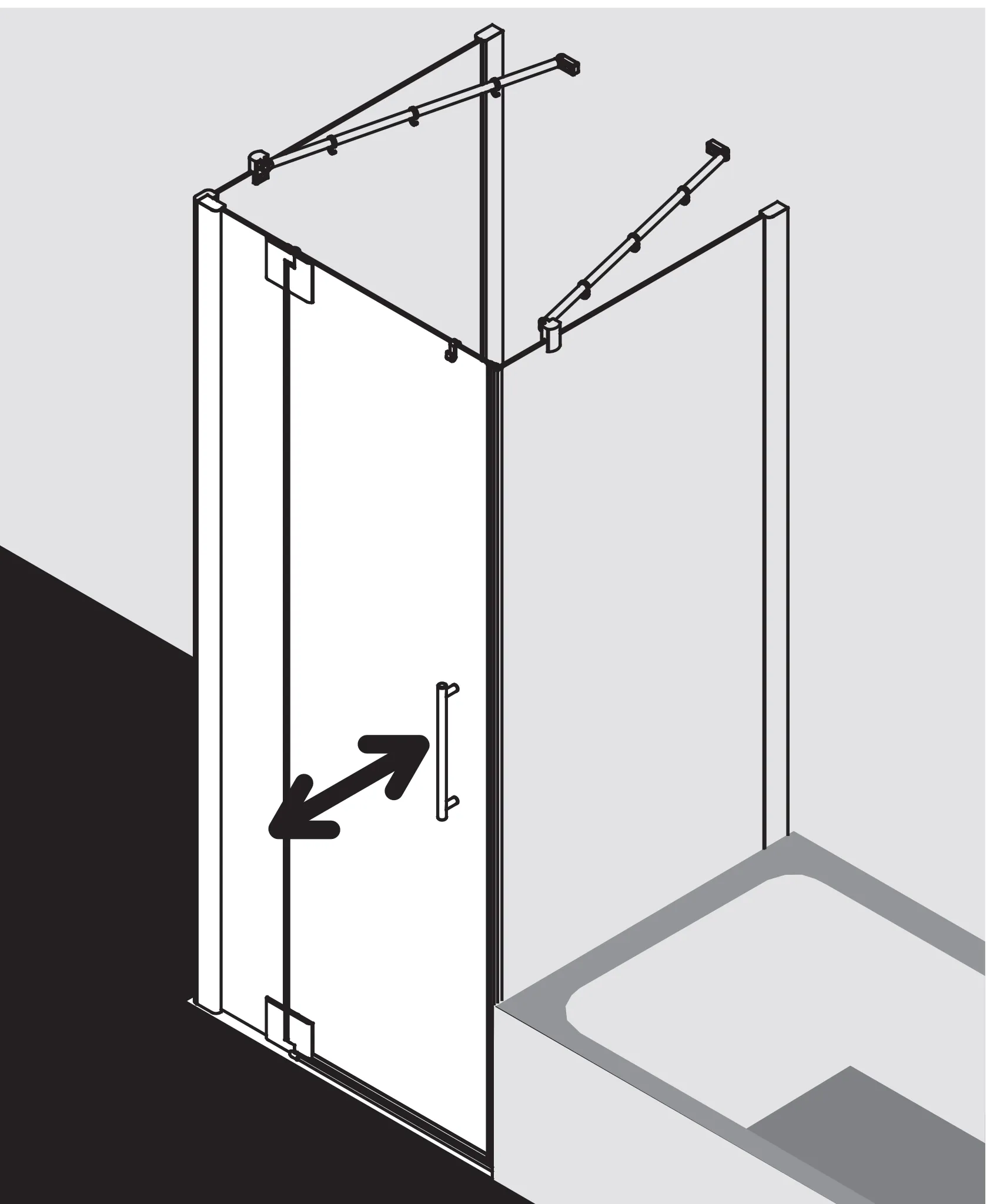 PASA XP PX1WL Pendeltür 1-flügelig mit Festfeld links, für Ecke, Höhe 1850 mm, Wanneneinbaumaß 880-910 / 875-905 mm, Breitenverstellmaß 870-900 mm, Glasaußenkante 855-885 mm, Farbe Silber Mattglanz, Glas ESG Klar PASA XP PX1WL Pendeltür 1-flügelig mit Festfeld links, für Ecke, Höhe 1850 mm, Wanneneinbaumaß 880-910 / 875-905 mm, Breitenverstellmaß 870-900 mm, Glasaußenkante 855-885 mm, Farbe Silber Mattglanz, Glas ESG Klar