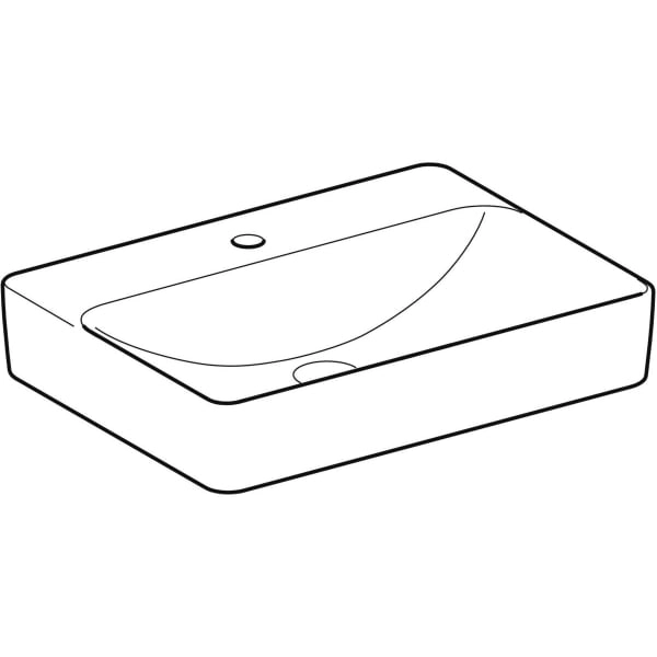 Aufsatzwaschtisch „Variform“, rechteckig 60 × 45 cm in weiß alpin Aufsatzwaschtisch „Variform“, rechteckig 60 × 45 cm in weiß alpin