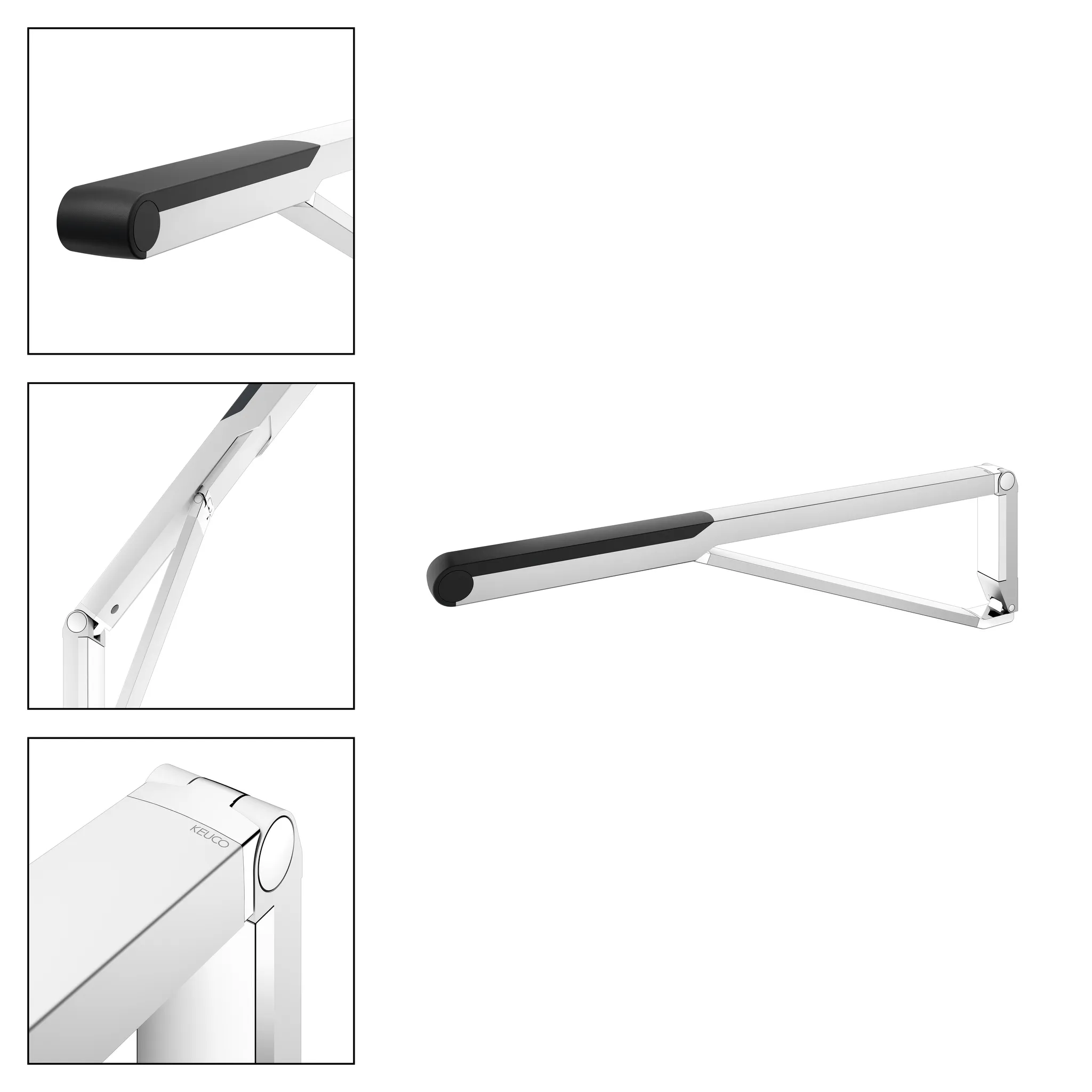 AXESS Stützklappgriff WC 850 mm silber-eloxiert/schwarz AXESS Stützklappgriff WC 850 mm silber-eloxiert/schwarz