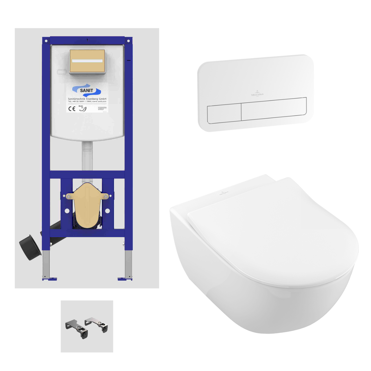 Design in Bad Vorwandelement mit Subway 2.0-WC, SlimSeat und Betätigungsplatte