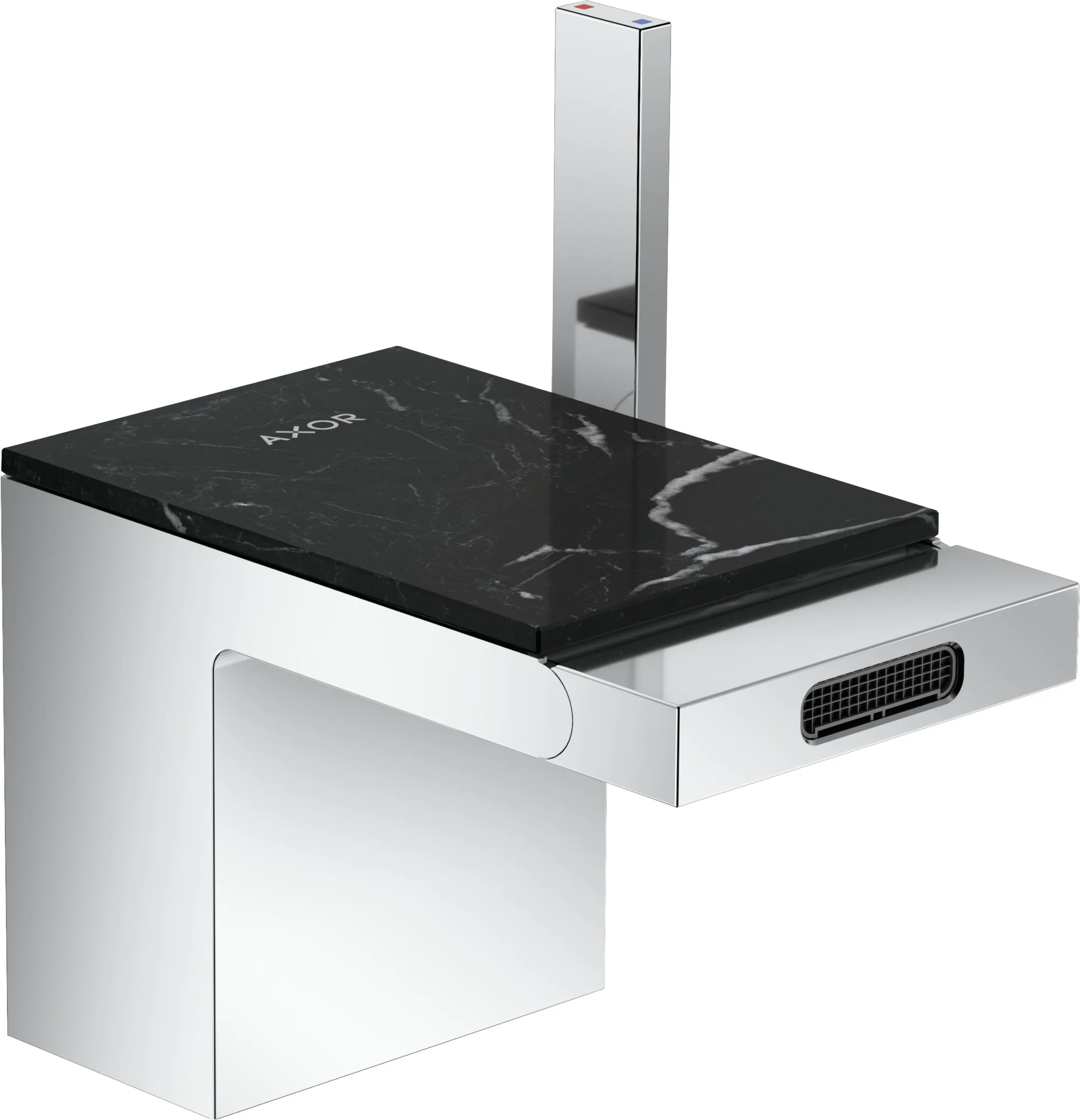 Hansgrohe AXOR MyEdition Bidetmischer - Einhebel-Bidetmischer mit Push-Open Ablaufgarnitur, Chrom, Ausladung 121 mm, Auslaufhöhe 83 mm
