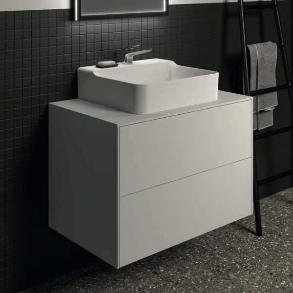 Ideal Standard Waschtischunterschrank „Conca“ 80,2 × 55 × 50,5 cm Weiß matt lackiert Ideal Standard Waschtischunterschrank „Conca“ 80,2 × 55 × 50,5 cm Weiß matt lackiert