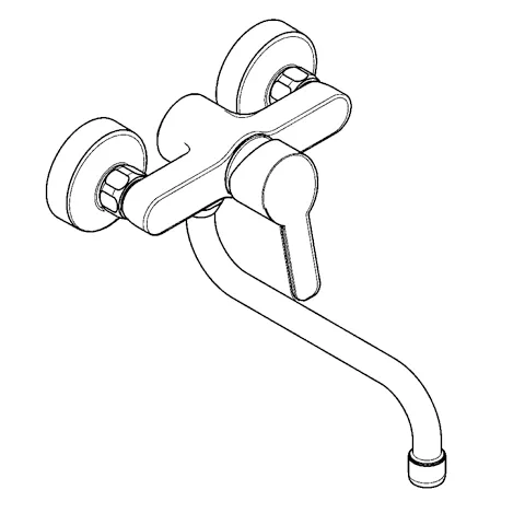 Kludi LOGO NEO Spültisch-Wand-EHM schwenkbarer Auslauf chrom