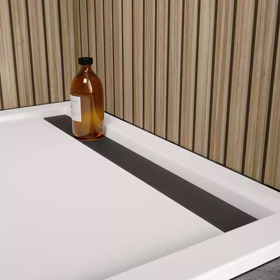 HSK rechteck Acryl-Duschwanne „superflach“ mit schmaler Ablaufrinne 80 × 120 cm mit Antislip