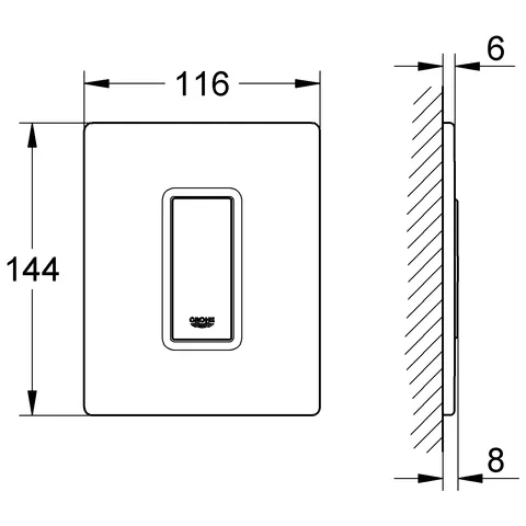 Grohe Skate Cosmopolitan Urinalspüler 38846, moon white Grohe Skate Cosmopolitan Urinalspüler 38846, moon white