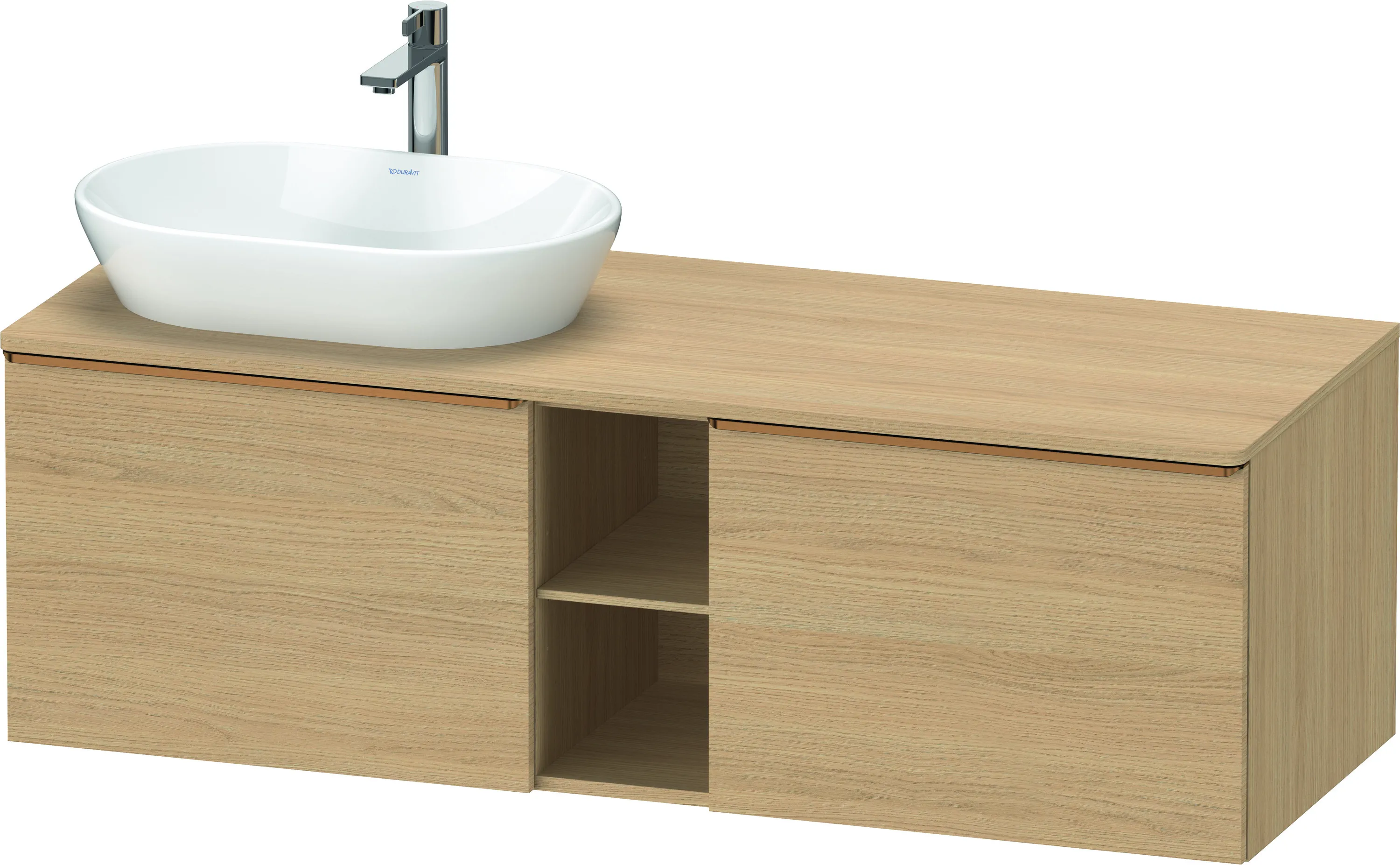 Duravit Waschtischunterschrank wandhängend „D-Neo“ 140 × 45,9 × 55 cm Eiche Natur