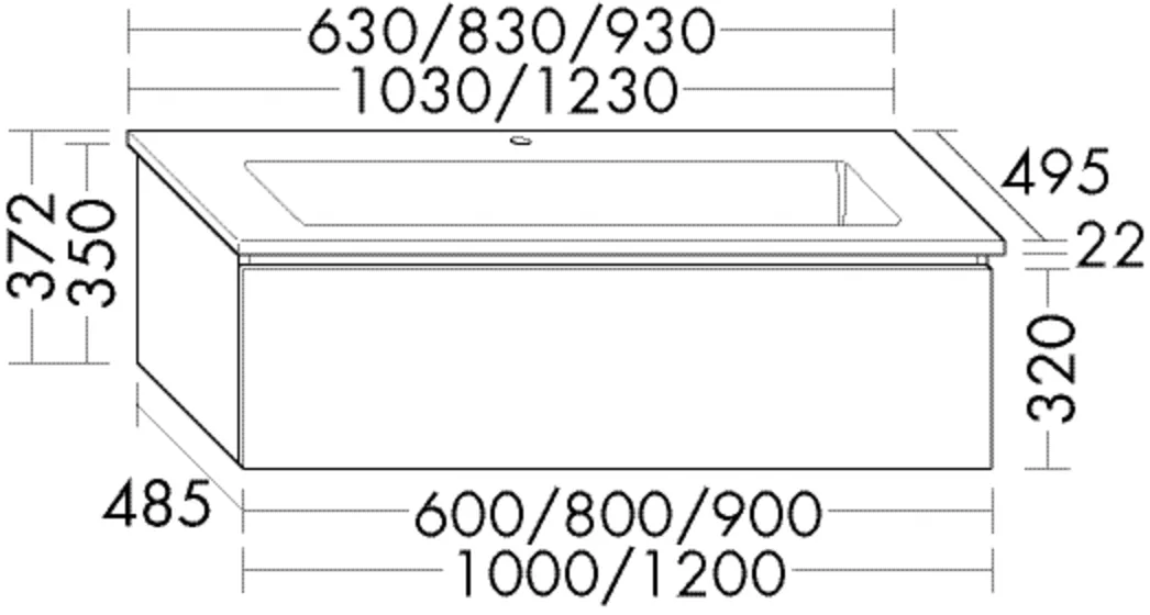 burgbad Badmöbelset „Lin20“ 107 × 41,2 cm in Eiche Dekor Silber