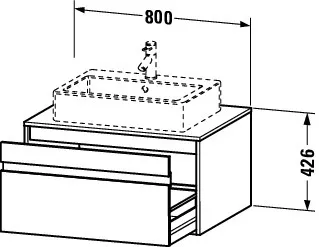 Duravit Waschtischunterschrank wandhängend „Ketho“ 80 × 42,6 × 55 cm in Betongrau Matt