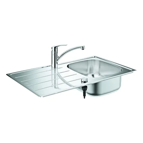 Küchenspülen-Set Eurosmart 31565_1, bestehend aus K200 Edelstahlspüle (31 552 SD1), Eurosmart Einhand-Spültischbatterie (33 281 002), Einlochmontage, getrennte innenliegende Wasserwege – kein Kontakt mit Blei oder Nickel, edelstahl/chrom Küchenspülen-Set Eurosmart 31565_1, bestehend aus K200 Edelstahlspüle (31 552 SD1), Eurosmart Einhand-Spültischbatterie (33 281 002), Einlochmontage, getrennte innenliegende Wasserwege – kein Kontakt mit Blei oder Nickel, edelstahl/chrom