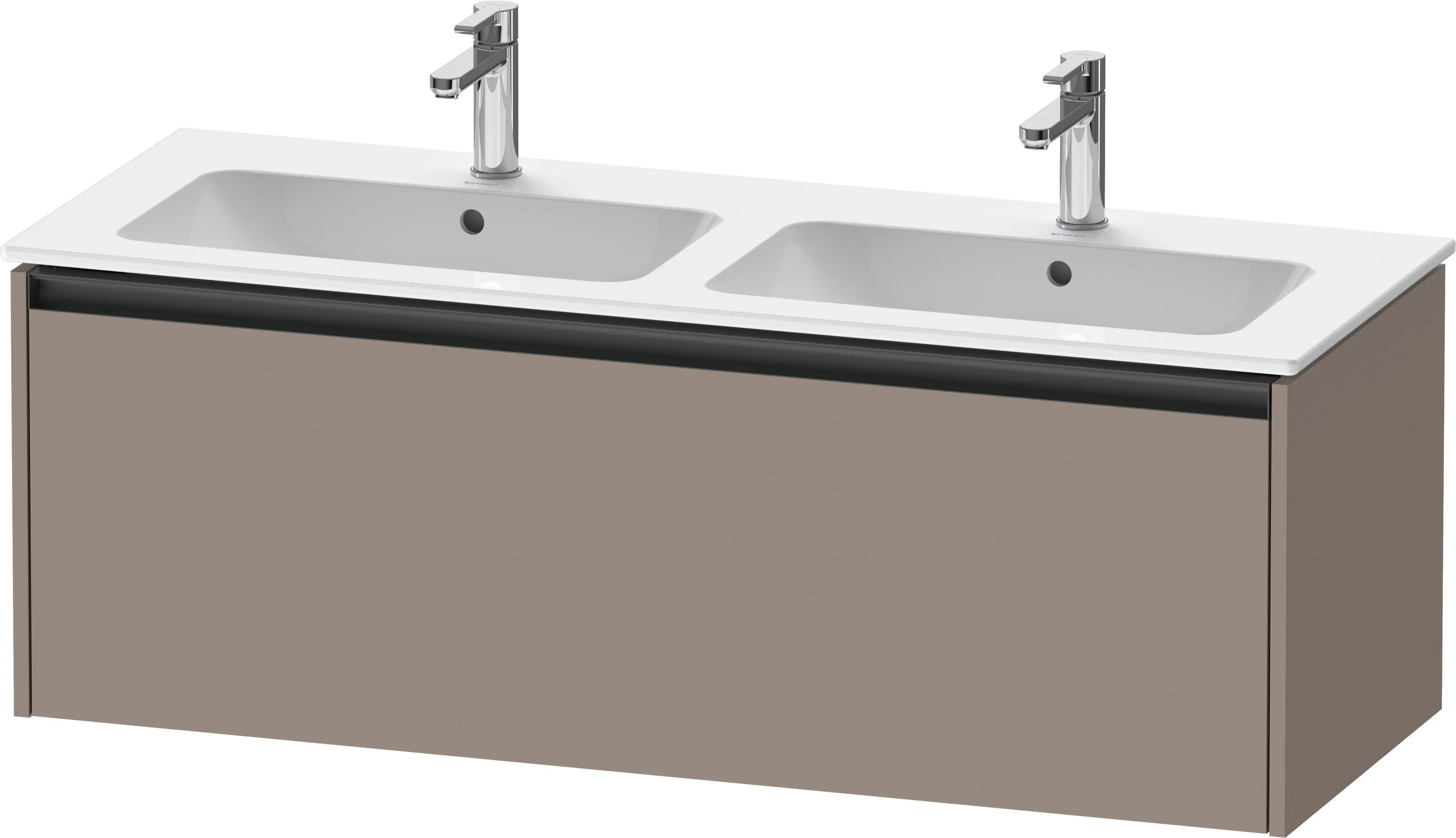 Duravit Waschtischunterschrank wandhängend „Ketho.2“ 128 × 44 × 48 cm Basalt Matt