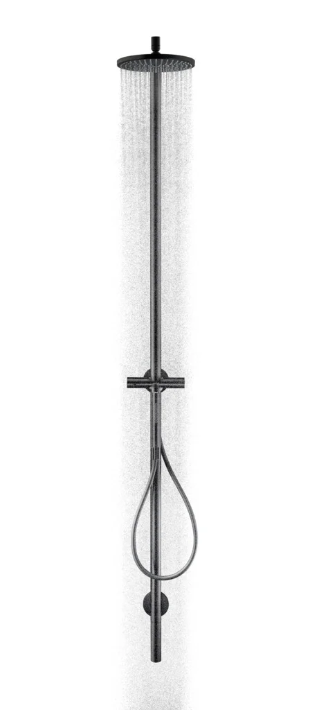Hansgrohe AXOR Starck Duschsäule mit Kopfbrause 240 1jet mattschwarz, DN15, Aufputzmontage, Outdoor