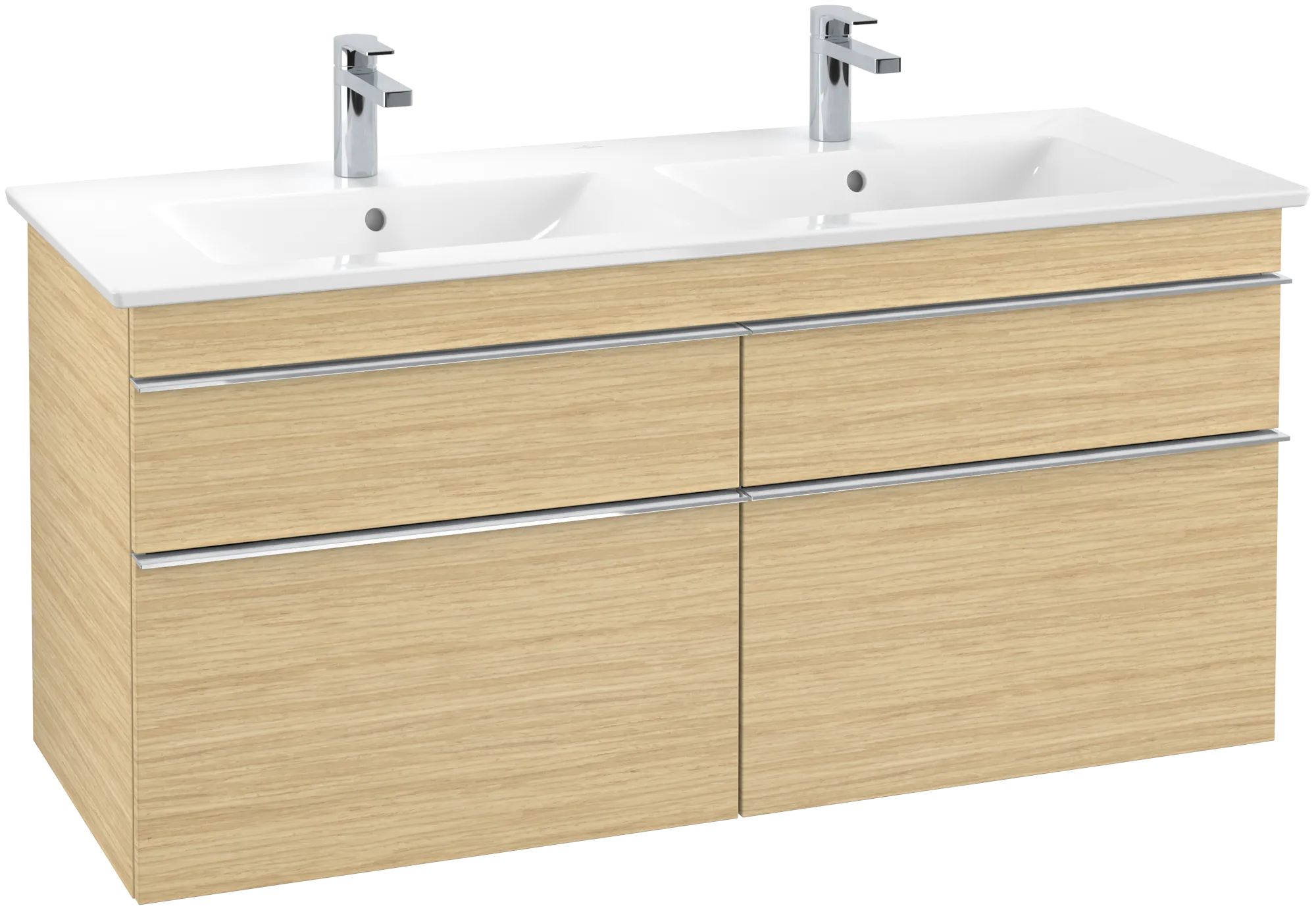 Villeroy & Boch Waschtischunterschrank „Venticello“ für Schrank-Doppelwaschtisch 1253 × 590 × 502 mm Nordic Oak, für links und rechts