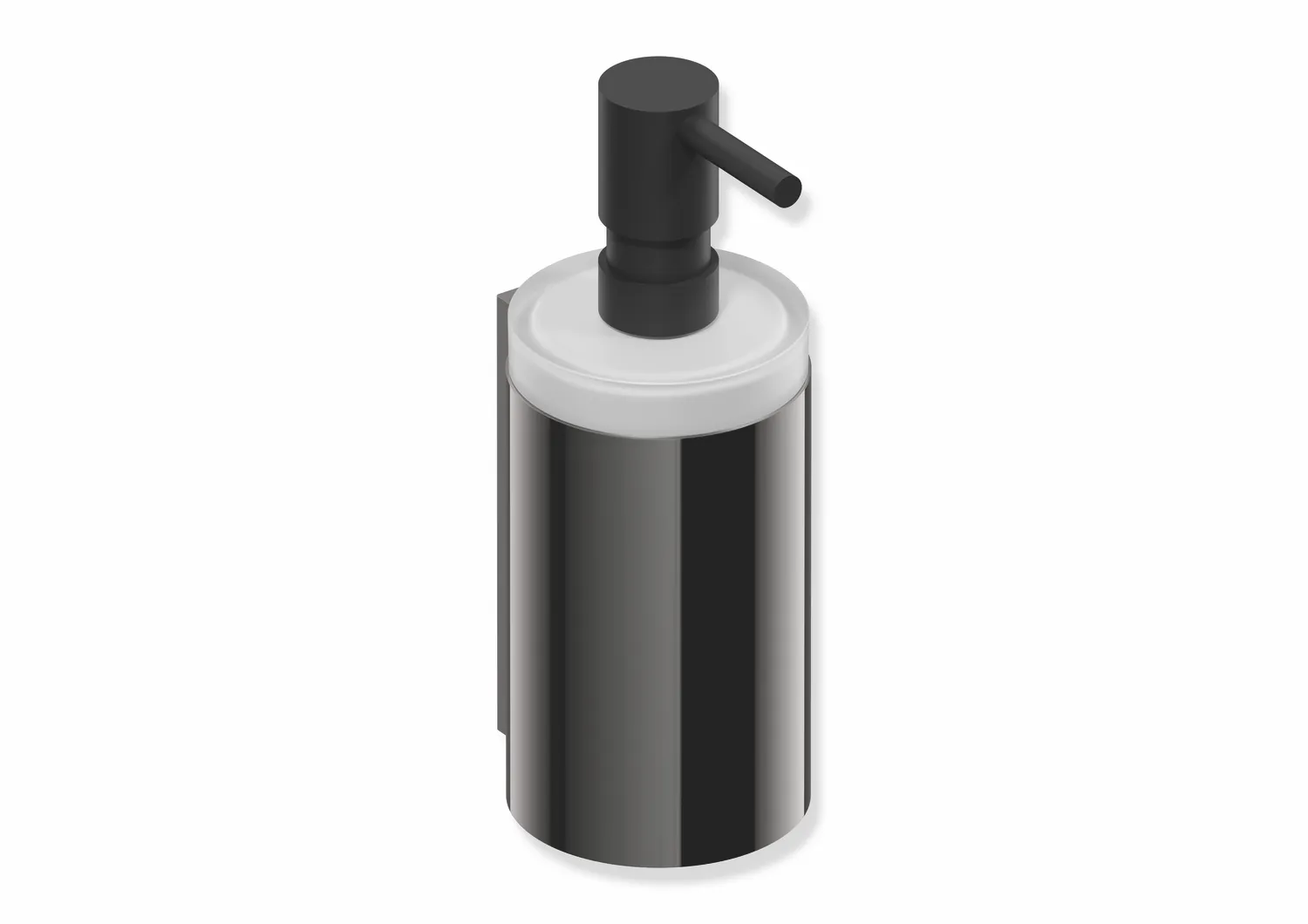 HEWI Seifenspender System 162, Halter aus Edelstahl, Kristallglas, PVD, schwarz mattem Pumpenkopf HEWI Seifenspender System 162, Halter aus Edelstahl, Kristallglas, PVD, schwarz mattem Pumpenkopf