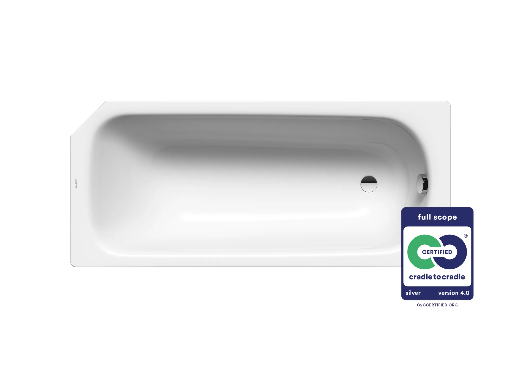 Kaldewei Badewanne „Saniform V2“ fünfeck rechteck 160 × 70 cm, ohne Wannenträger, ohne Grifflochbohrungen in alpinweiß