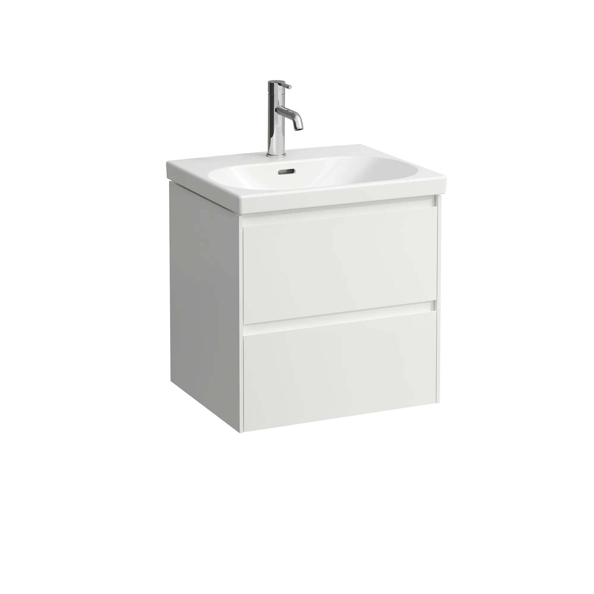 Waschtischunterbau LANI 442x534x515 mit 2 Schubladen integrierter Griffleiste Vollauszug und Soft-Close für Waschtisch LUA H810082 weiß matt Waschtischunterbau LANI 442x534x515 mit 2 Schubladen integrierter Griffleiste Vollauszug und Soft-Close für Waschtisch LUA H810082 weiß matt