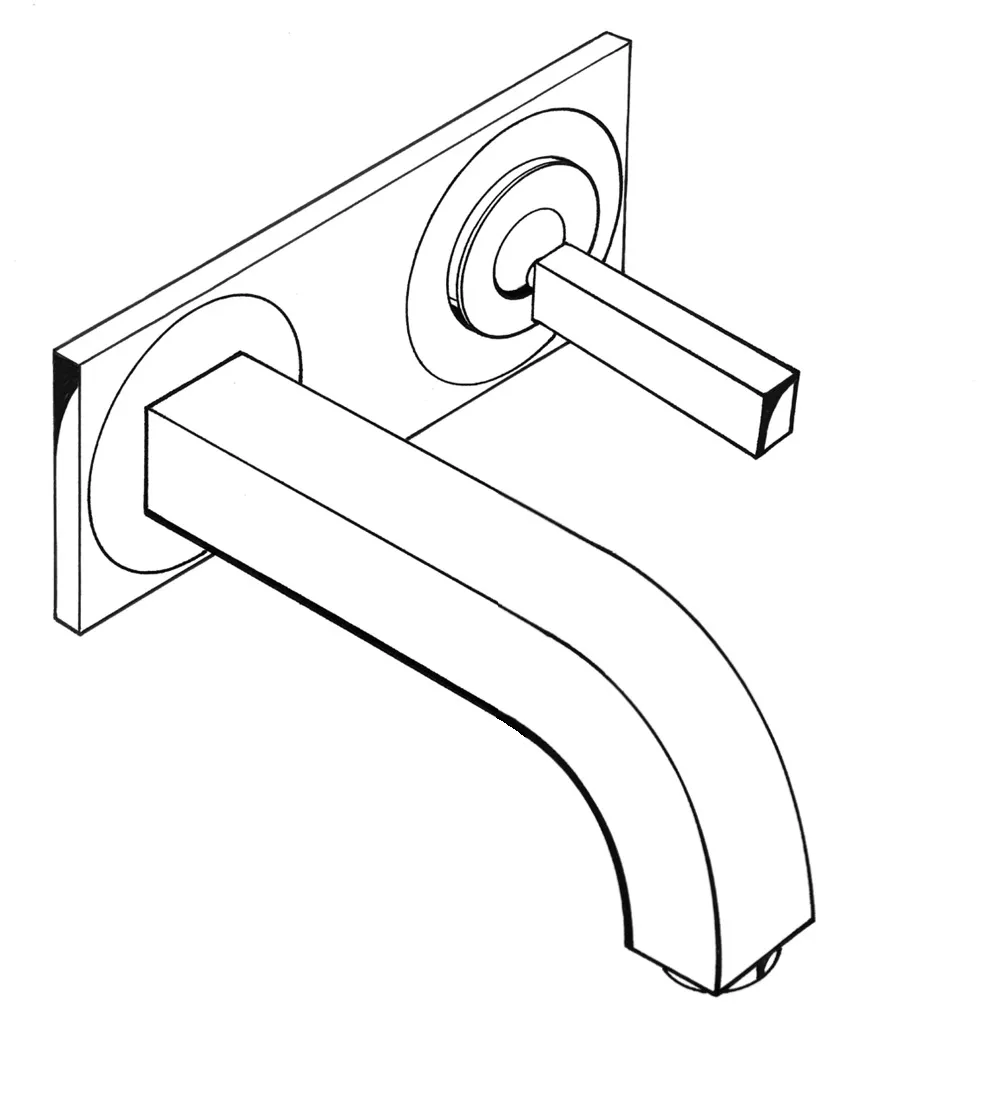 Waschtischmischer UP Axor Citterio F-Set chrom kurzer Auslauf mit Platte Waschtischmischer UP Axor Citterio F-Set chrom kurzer Auslauf mit Platte