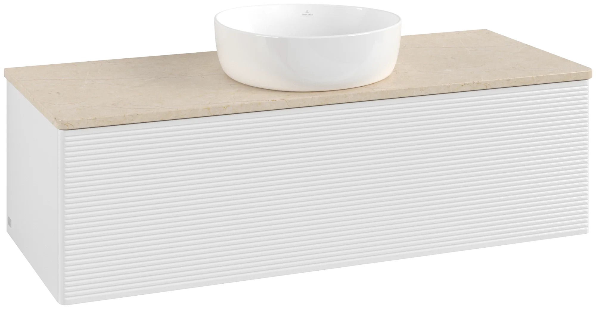 Villeroy & Boch Antao Waschbeckenunterschrank K32_1, 1200x360x500 mm, Glossy White Lacquer / Botticino