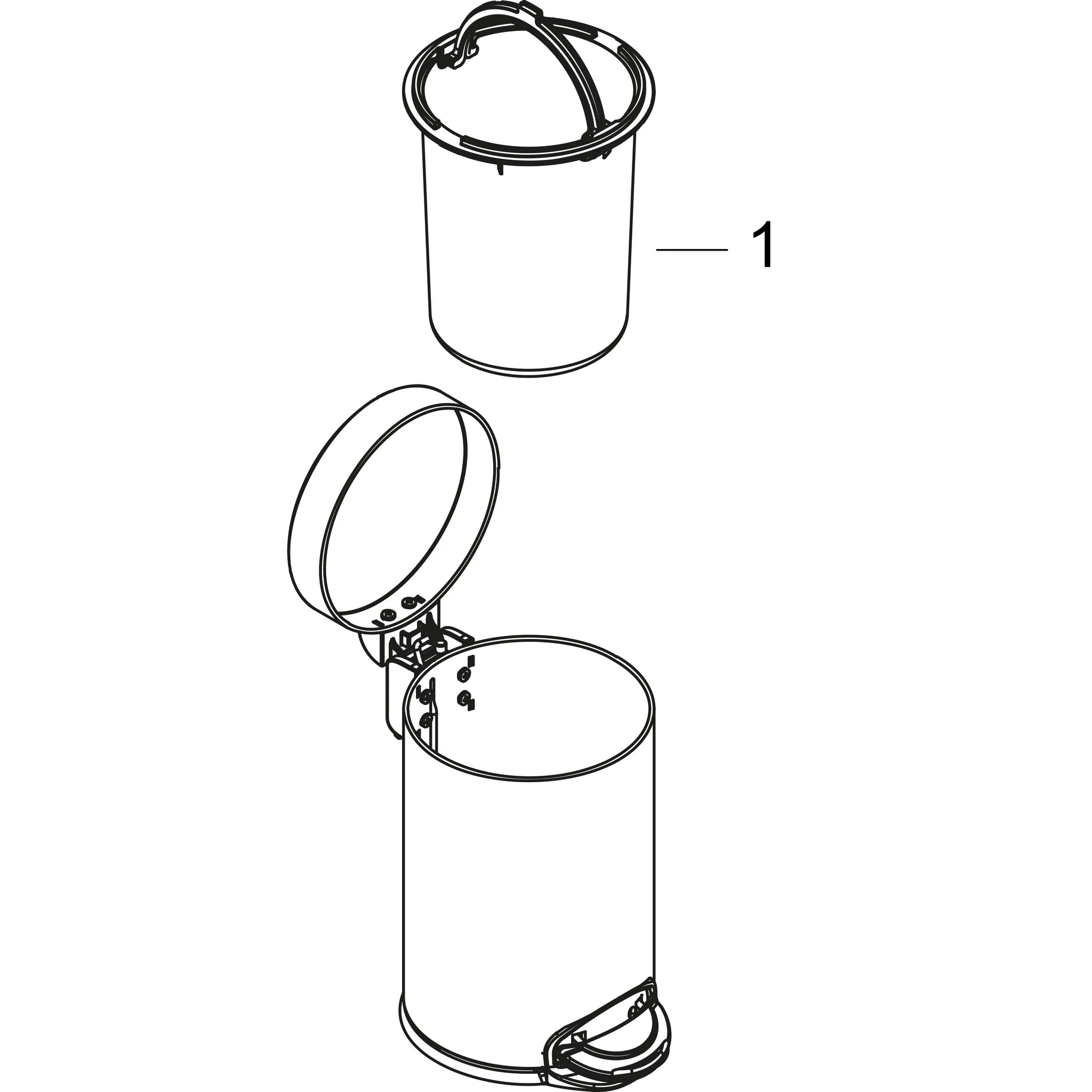 Hansgrohe AddStoris Treteimer, Chrom, freistehend, Material: Metall, Kunststoff, Fassungsvermögen: 3 l Hansgrohe AddStoris Treteimer, Chrom, freistehend, Material: Metall, Kunststoff, Fassungsvermögen: 3 l