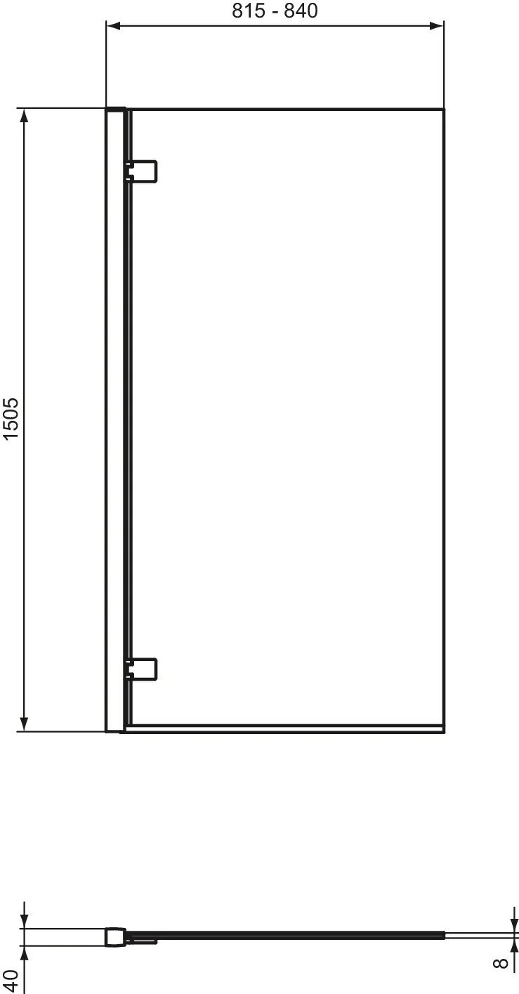 Ideal Standard i.life Falttür für Badewanne, 815 mm, Anschlag links, Silber
