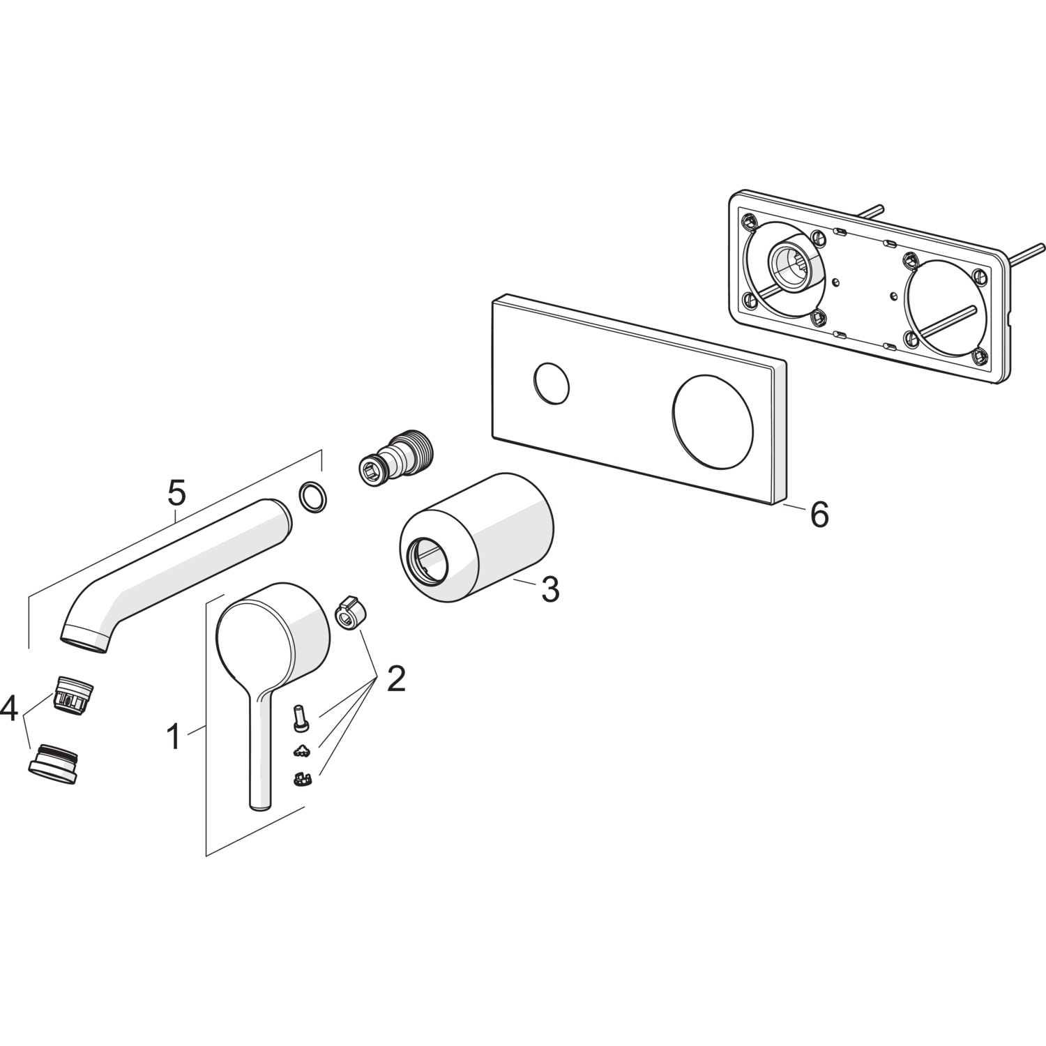 HansaVANTIS Style Waschtischarmatur, Wandmontage, Einhebelmischer, Chrom HansaVANTIS Style Waschtischarmatur, Wandmontage, Einhebelmischer, Chrom